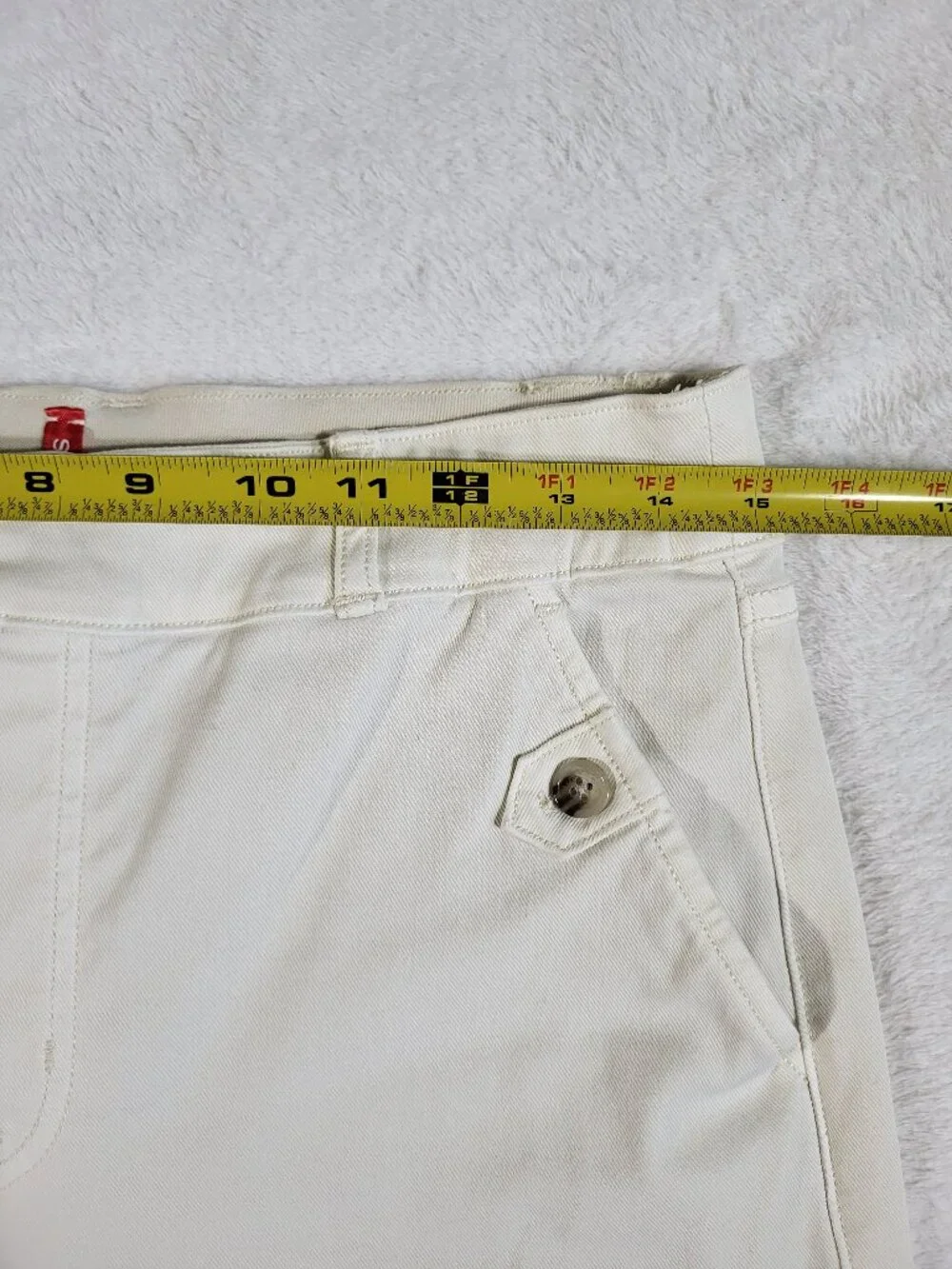 Spanx Stretch Twill Cropped Wide Leg Pants Off White size large - Picture 7 of 13